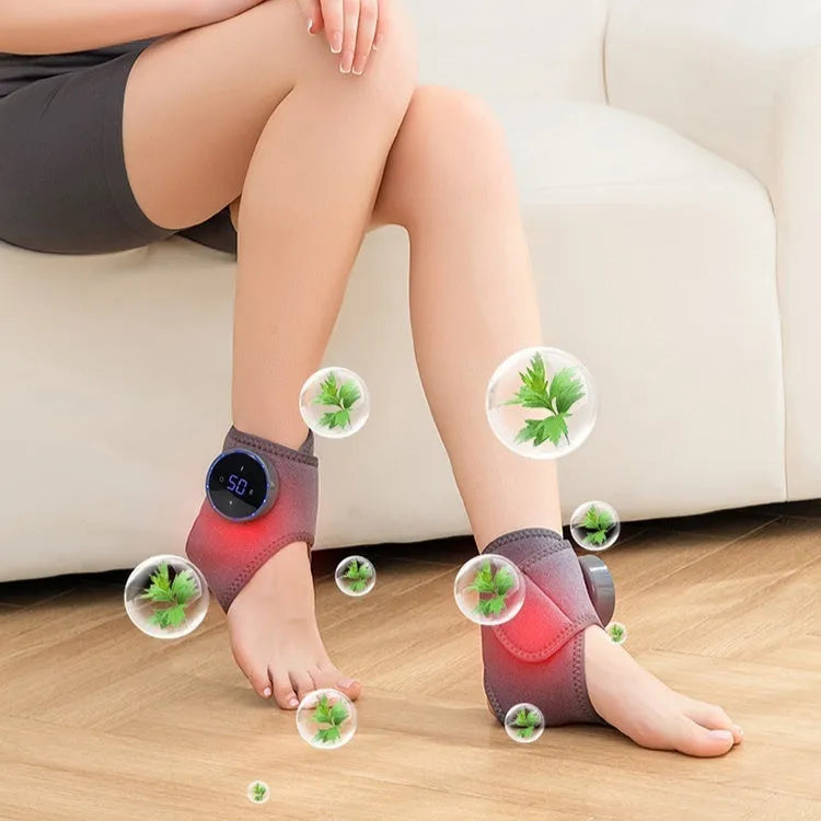 Multifunctional electric heating wrist ankle massager with vibration and USB power, 36x15cm, OK fabric, light luxury style