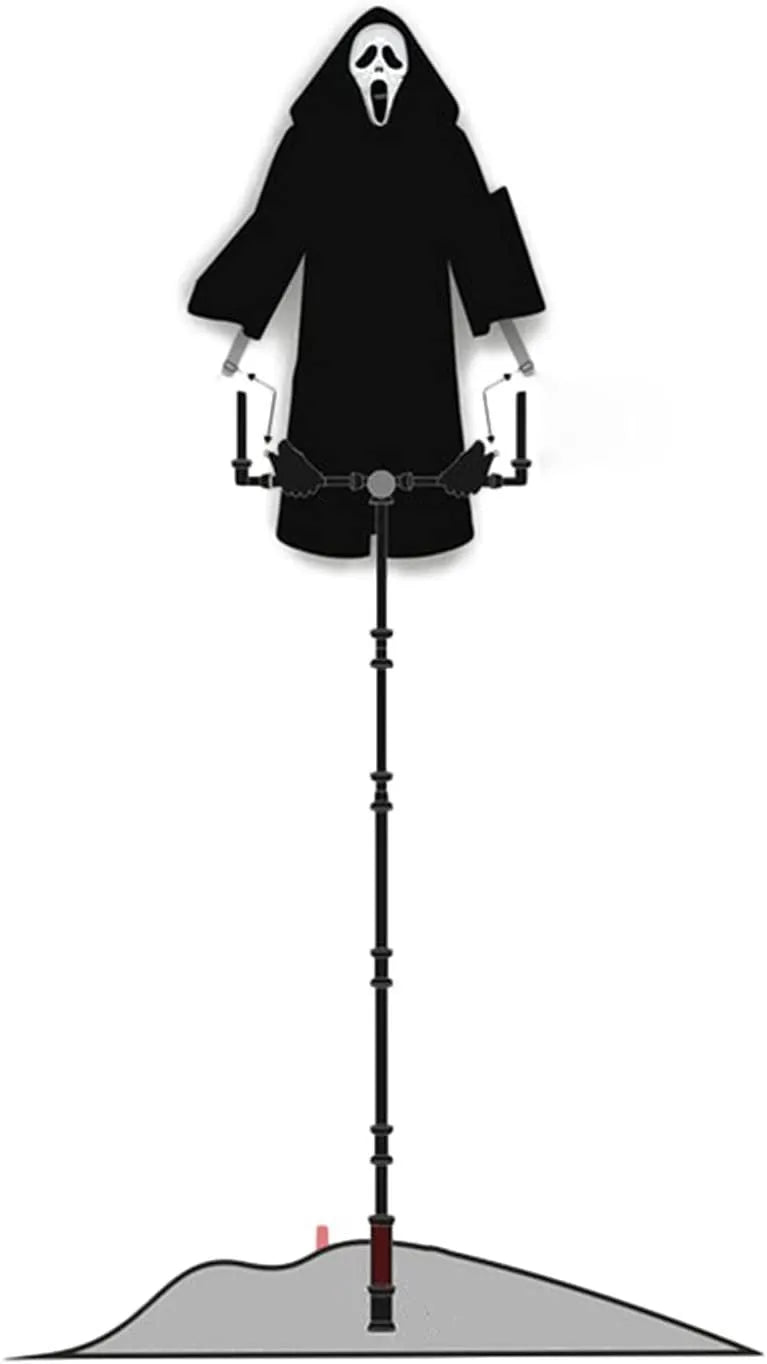Plastic skeleton scarecrow Halloween decoration with screaming mouth design measuring 70cm tall