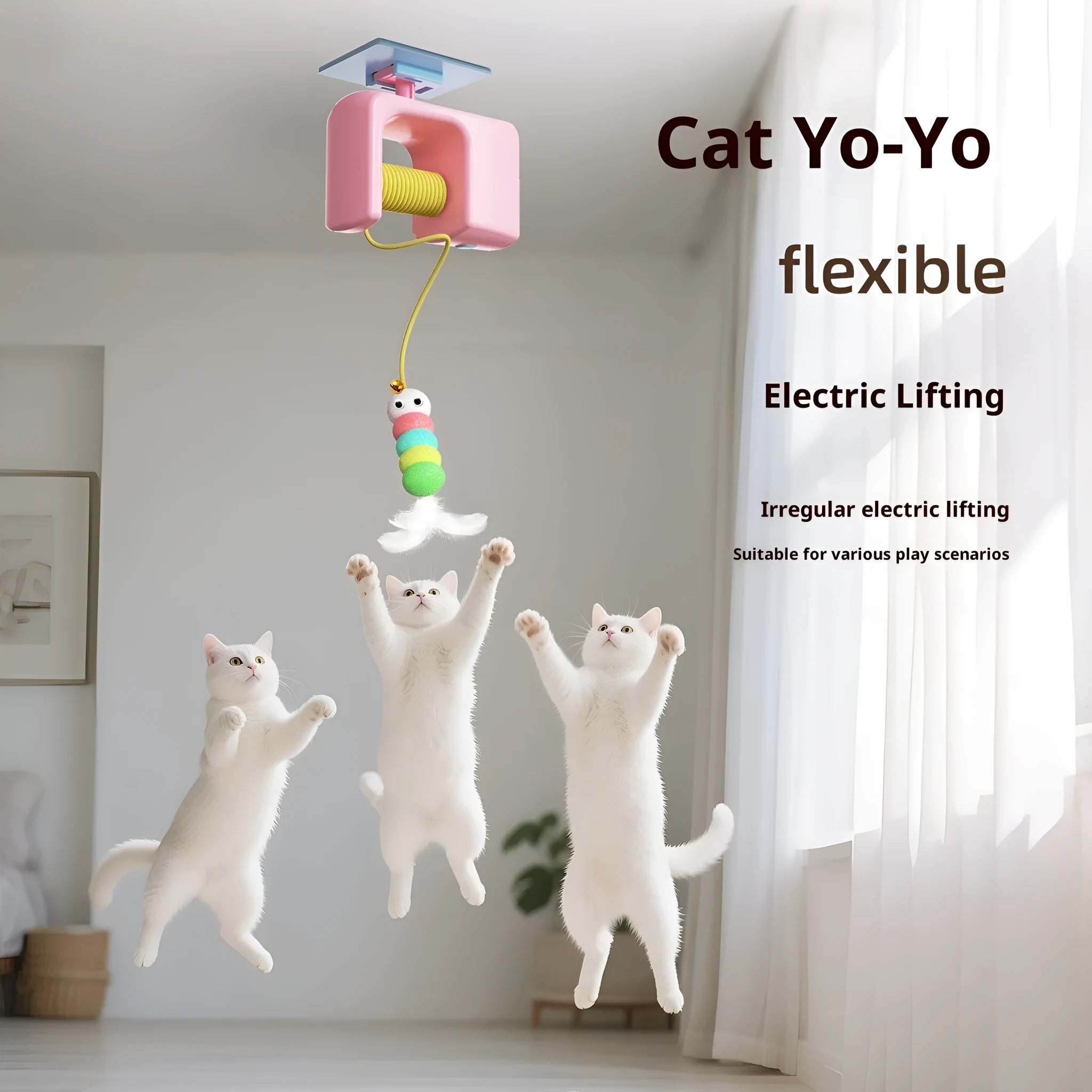 electric pet cat toy hanging door yo-yo self-hi relieving boredom blue plastic interactive toy