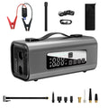 Portable 12V 6-in-1 emergency air pump integrated machine with lighting and tyre pressure gauge