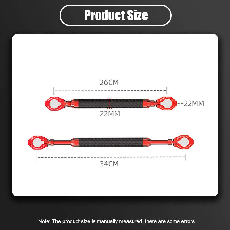 Red and black T6 aluminium alloy carbon fiber motorcycle balance bar handlebar with CNC anodic oxidation finish