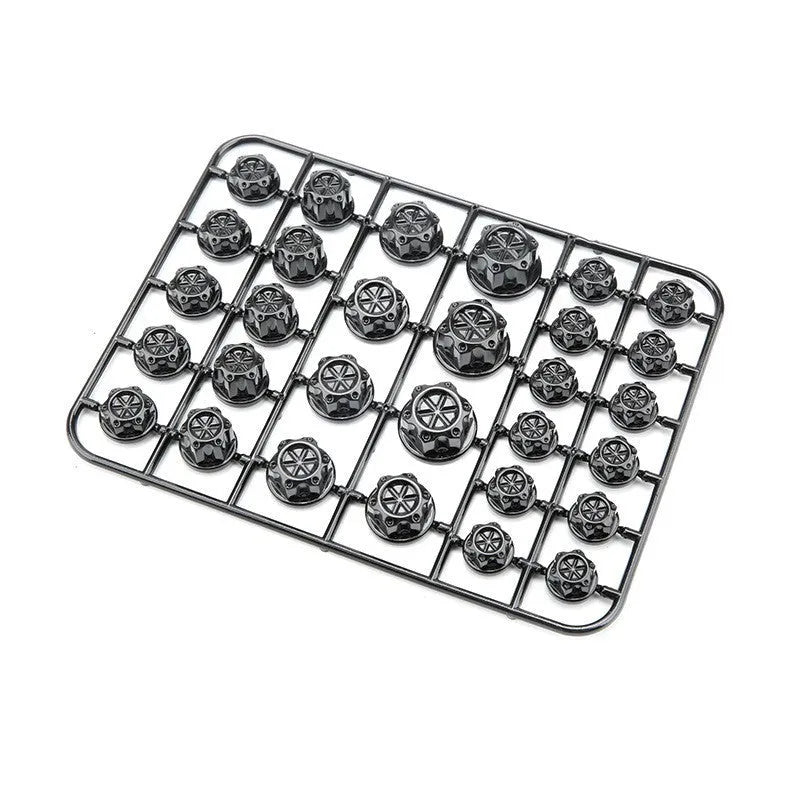 Set of 30 coloured ABS plastic screw caps for motorcycle engine bay customisation