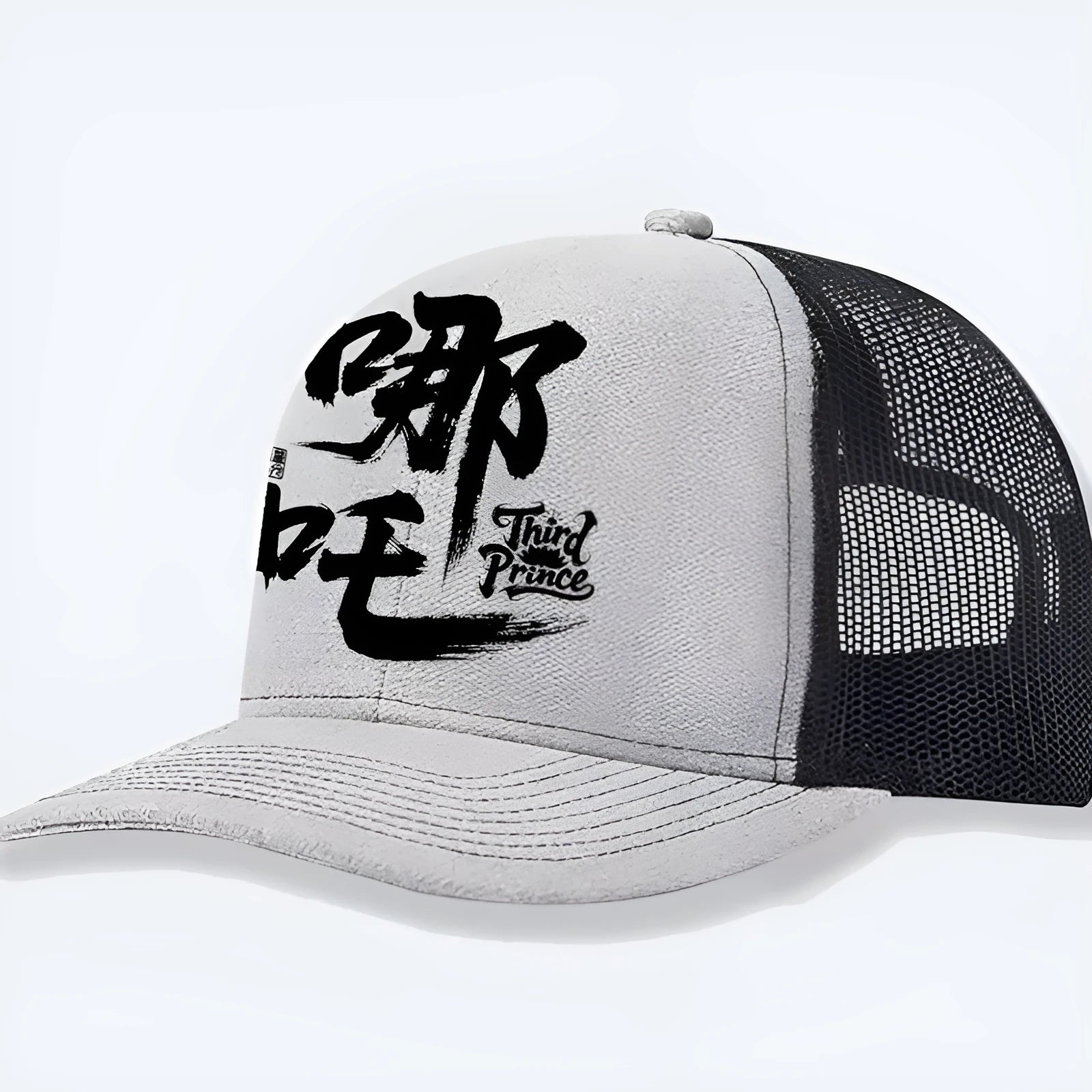 Men's black baseball cap with adjustable snapback closure and a curved 7cm peak on a wooden background.