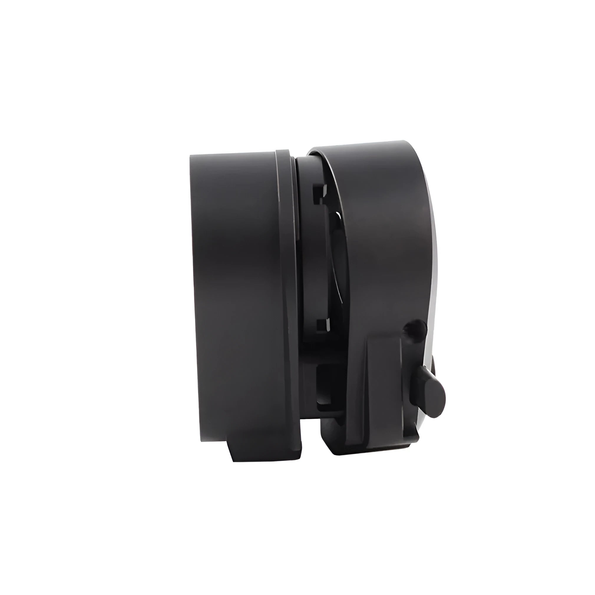 Third generation black aluminium folding stock adapter for AR-15 and AR-10 rifles, DLC finish, compact storage
