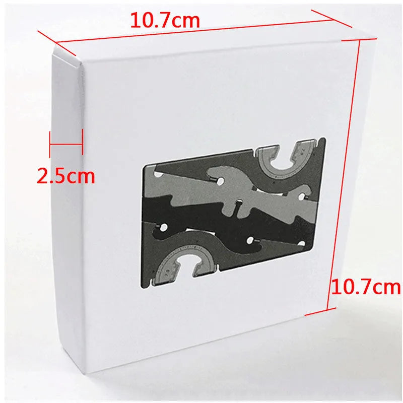 Plastic card type mobile phone holder in various colours on a desktop.