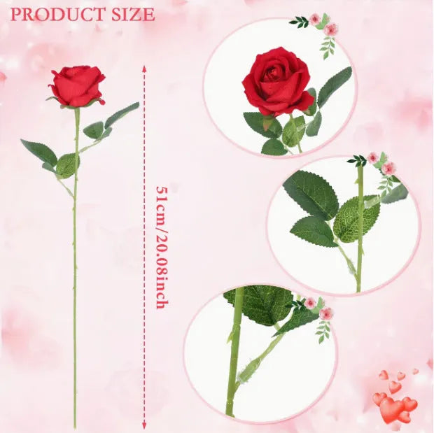 Artificial silk flower bouquet in red or white for home and outdoor decoration, 12g per piece