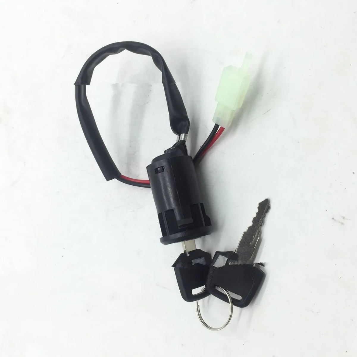 Black universal 2-wire electric door lock ignition switch, 45g, with male head and two buttons