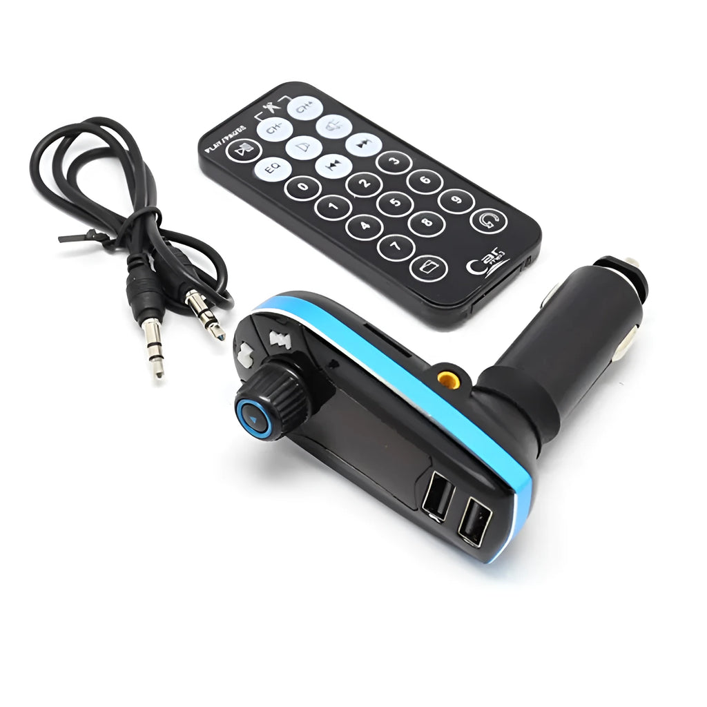 BT618C vehicle Bluetooth FM transmitter MP3 player with LCD screen and USB charging port