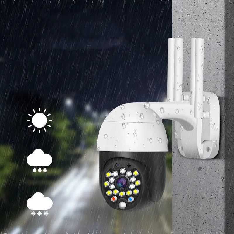 White wireless outdoor dome surveillance camera with waterproof plastic housing and 3.6mm lens