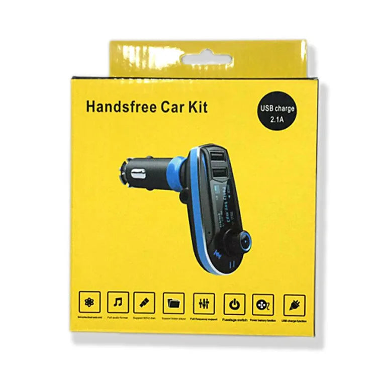 BT618C vehicle Bluetooth FM transmitter MP3 player with LCD screen and USB charging port