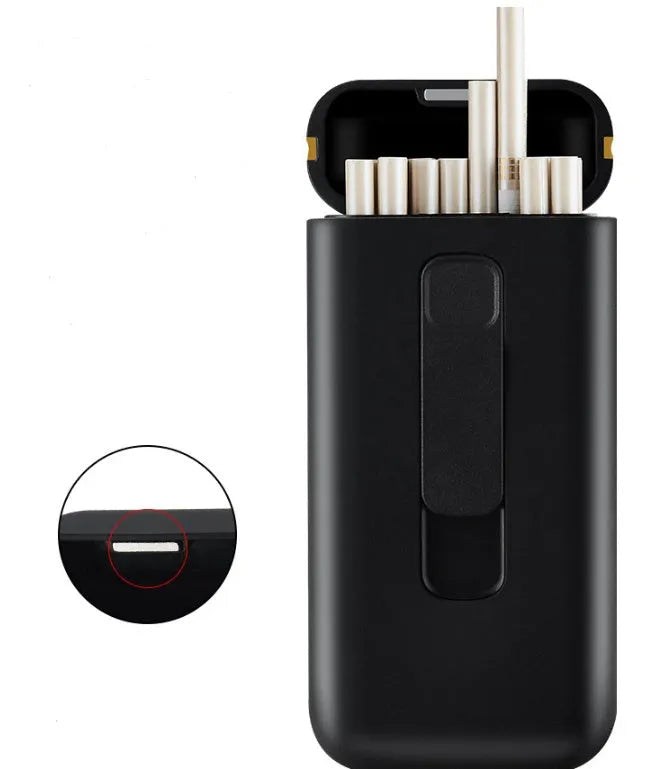 Plastic cigarette lighter and cigarette box set, 118x55x25mm box, 120x57x27mm packaging, gift use