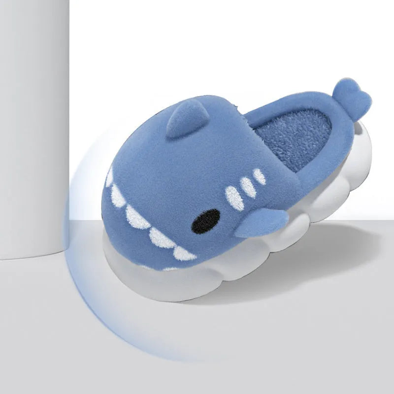 Shark slippers warm winter house shoes suede upper anti-skid sole indoor unisex couple colours