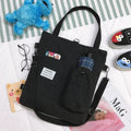 Canvas backpack for women students with pockets Harajuku style shoulder bag