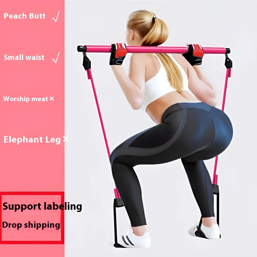 Close-up of a purple adjustable fitness pulling rope for hip training and glute exercises.