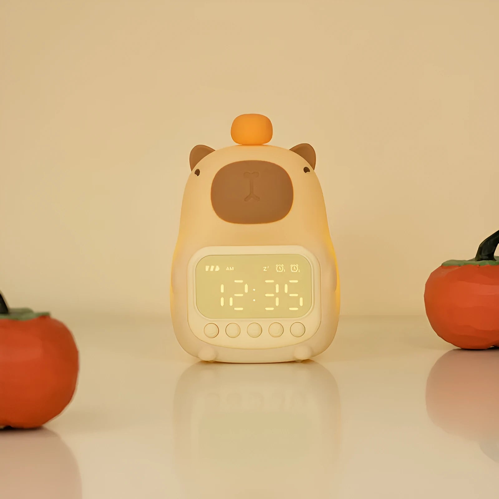 Silica gel alarm clock small night lamp rechargeable dimming night light with 1500mAh battery