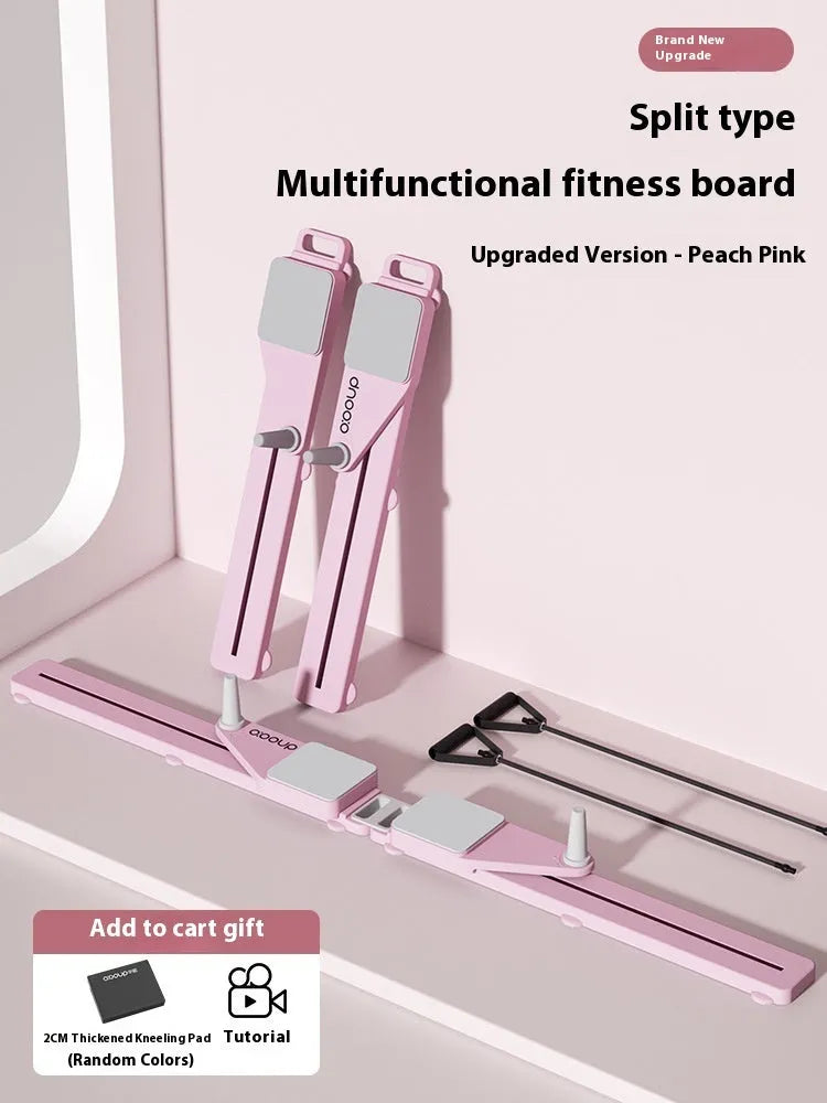 A purple split-design skiing machine trainer, an 85cm long board for home cardio exercise.