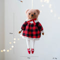 Plush couple bear doll set with plaid suits in gentleman and princess bear variants