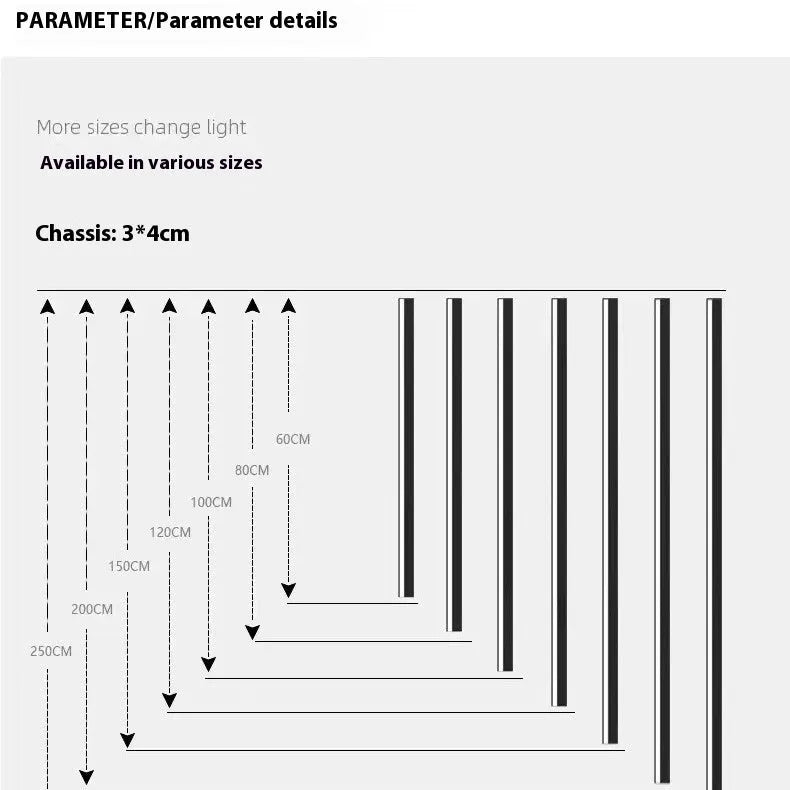 80cm long black aluminium LED strip wall lamp with a PC light shade mounted on a wall.