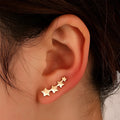 Copper leaves design ear clip for women without pierced ears