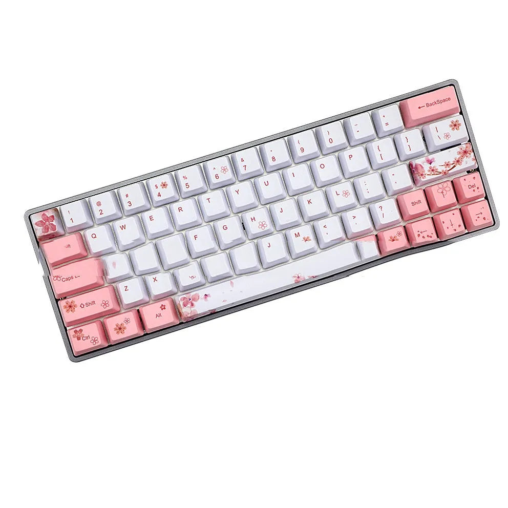 Pink PBT mechanical keyboard key caps with sublimation printing on five sides in OEM profile