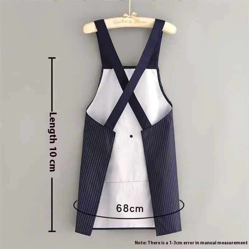 Men's oil-proof kitchen apron with adjustable waist belt in black colour
