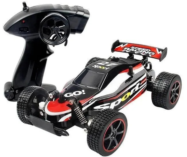 Blue and yellow 1:18 scale remote control drift car with 2.4Ghz transmitter
