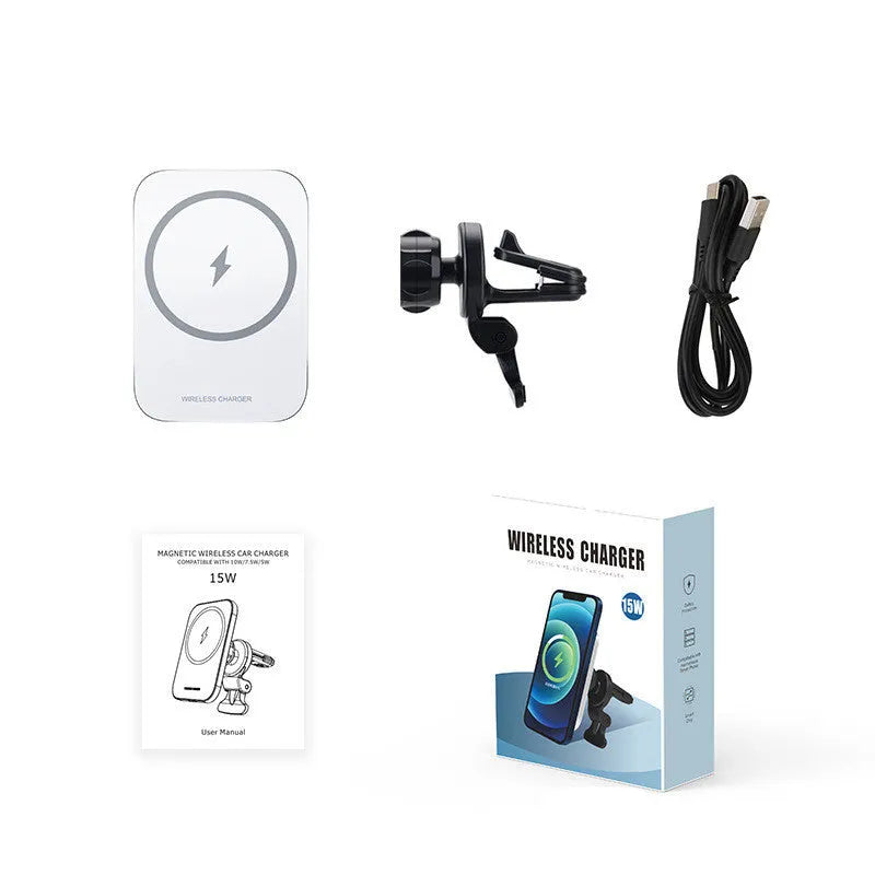 Black magnetic wireless charging car holder for iPhone 12 with Function King bracket