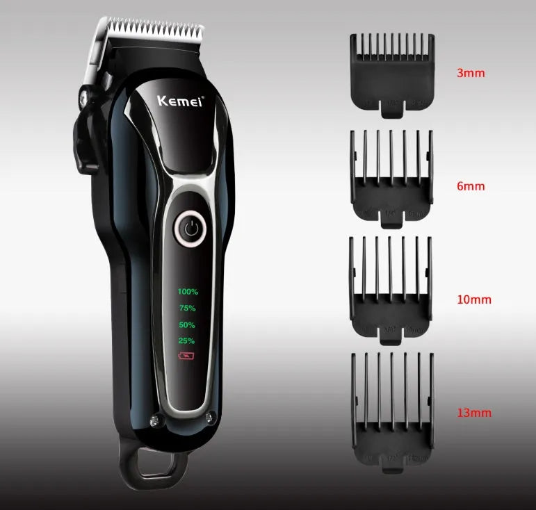 Black rechargeable pet shaver and clipper with 5W motor, patented mobile blade, and 120-minute runtime