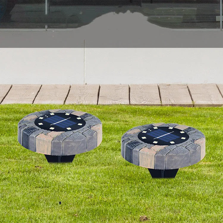 Imitation stone solar garden light with PP body, 11.5cm x 2.3cm x 13cm, for outdoor lawn and patio use