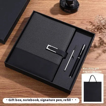A5 notebook with soft PU leather cover in business brown colour option showing thickening design