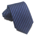 Men's red and blue striped jacquard business tie with an arrow shape and 8cm width.