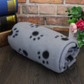 Soft double-sided fleece pet warm blanket with paw print, available in multiple colours