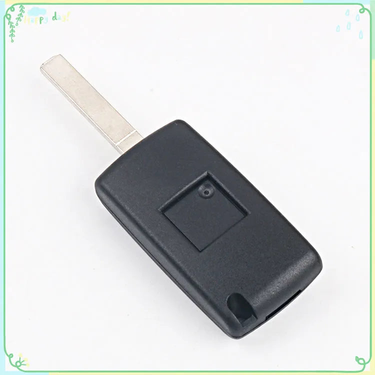 Black folding remote control key for old Peugeot Citroen, 0523 groove, 433MHz, 46 chip, with circuit board battery