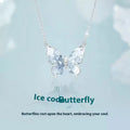 S925 silver Bingyu butterfly pendant necklace on an adjustable O-ring chain.