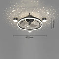 Intelligent silent ceiling fan lamp with PVC blades and remote control in black finish