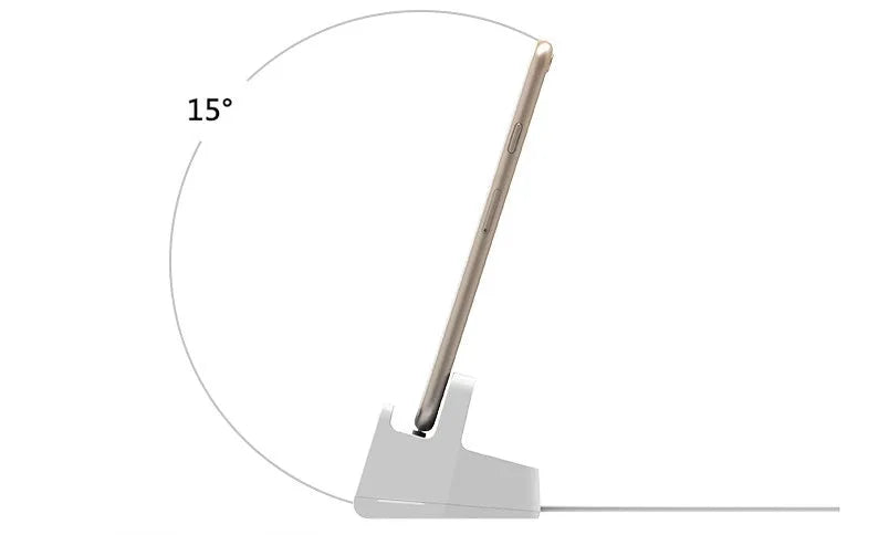White headphone charging base with minimalist design on desk surface