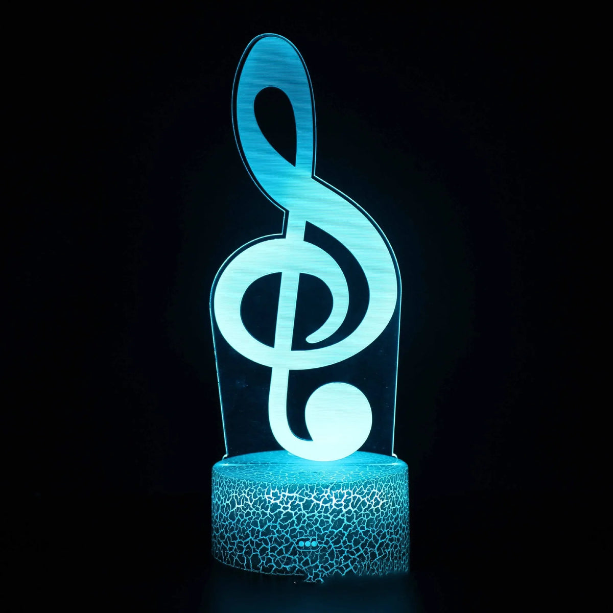 Musical note series 3D night light table lamp with cracked base and 16 colour LED lighting