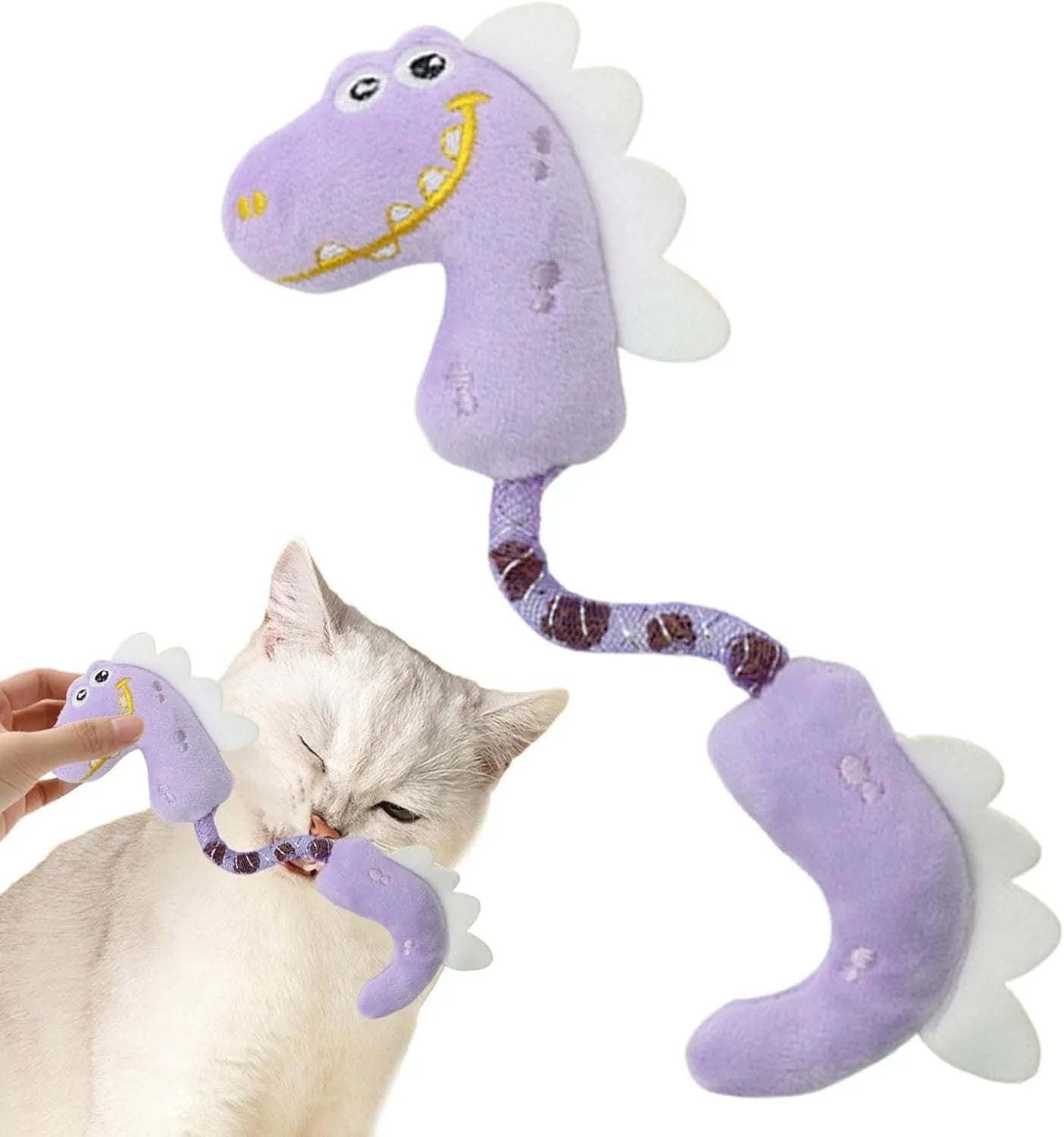 Four-piece interactive cat toy set with chew toys, catnip ropes, springs and kicker toys