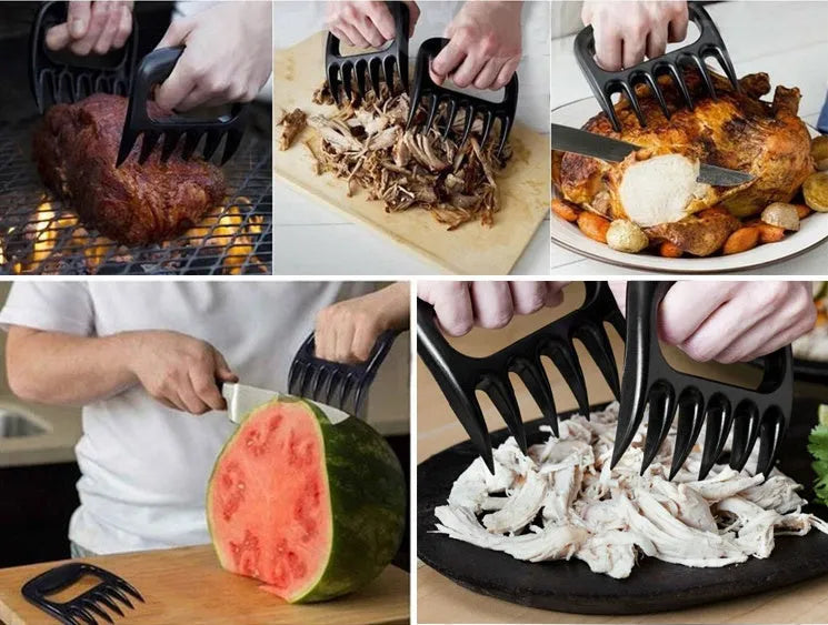 Black bear claw meat shredder set of two for barbecue meat pulling