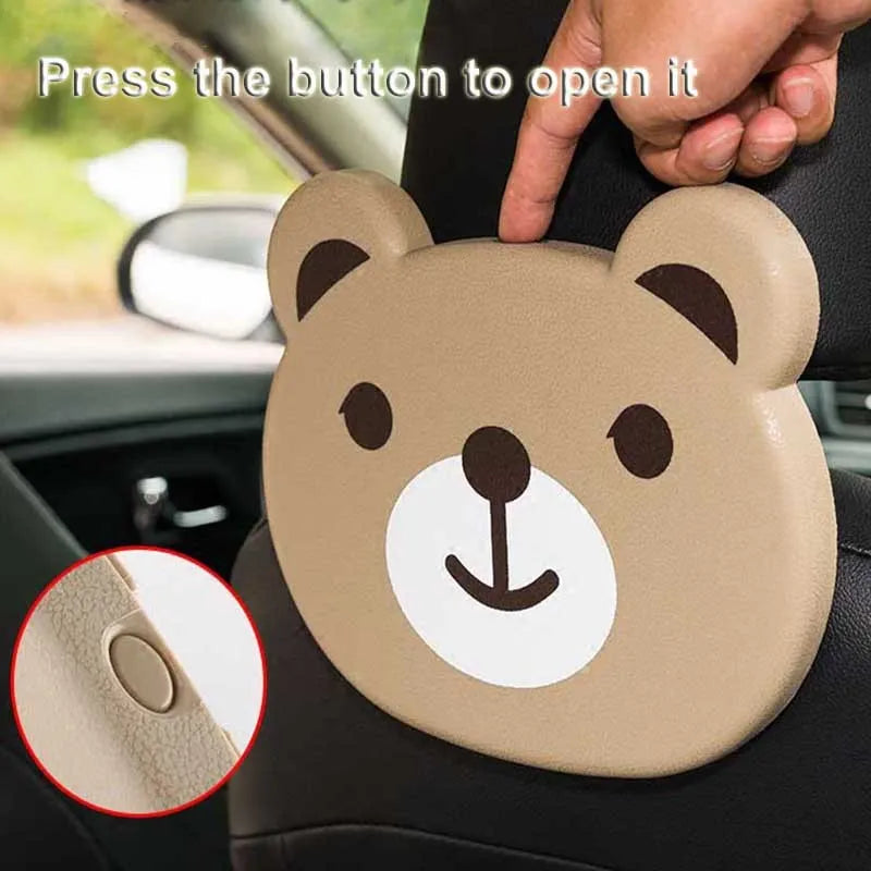 Child car seat table tray in white PP with side hooks, 20 by 23.5 cm, for drinks and snacks