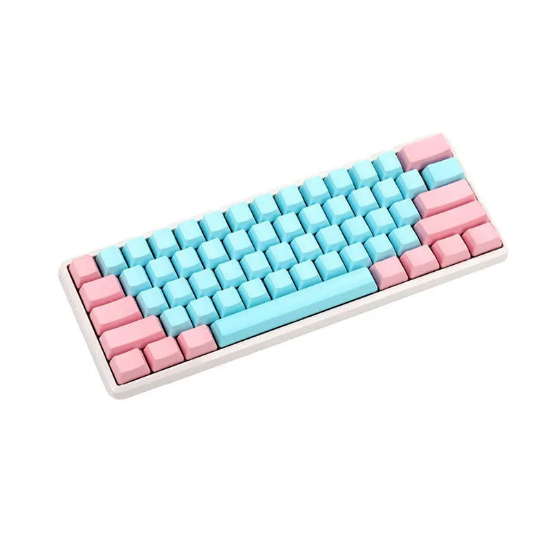 Pink opaque PBT keycaps with side-print engraving for mechanical keyboards