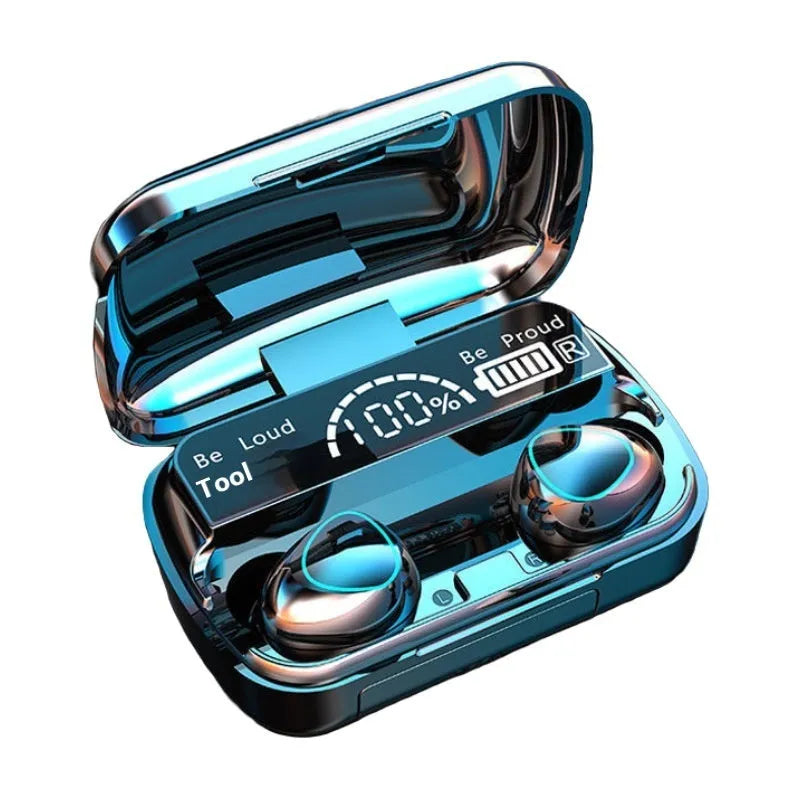 Black wireless Bluetooth headset with digital display screen and noise reduction for e-sports gaming and music