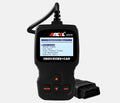 Black universal OBD2 automobile fault detector with engine scanning capability