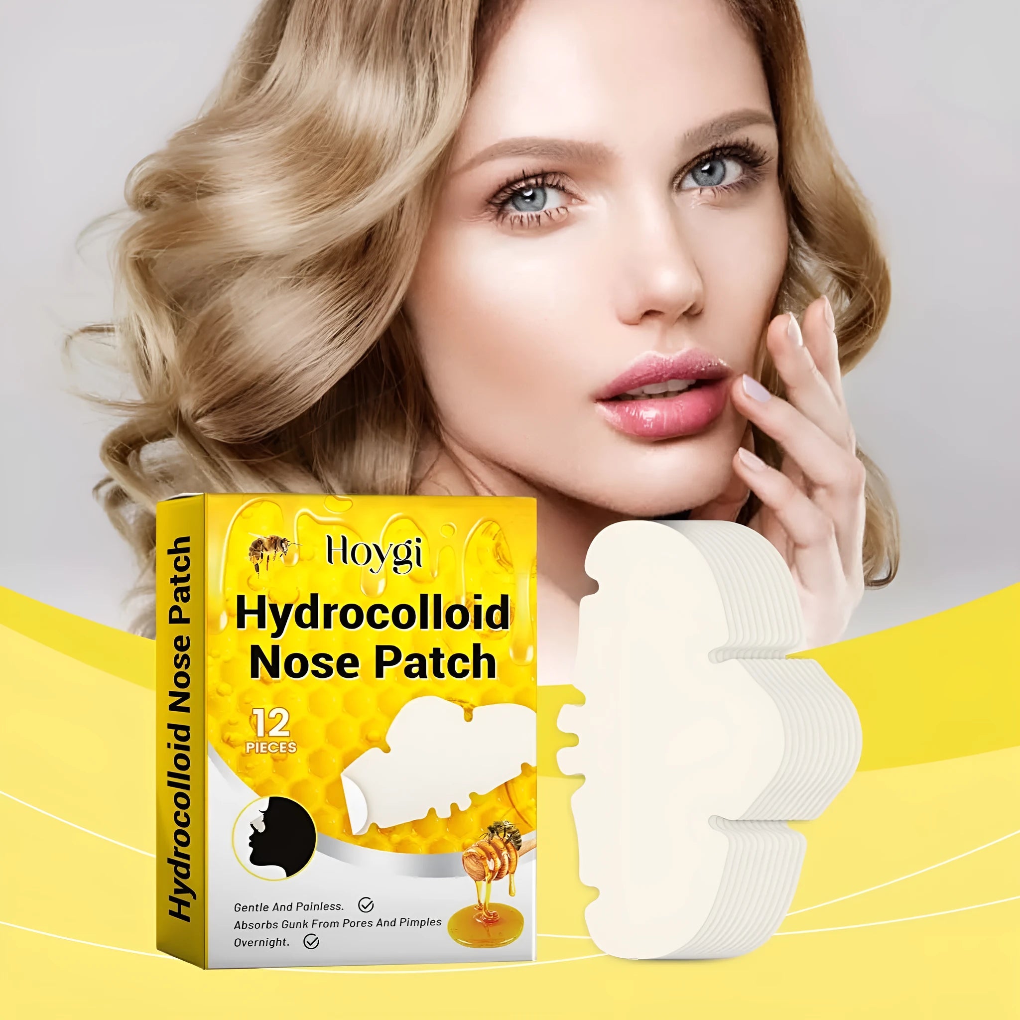 Hydrocolloid transparent nose patches for facial pore cleansing and blackhead removal