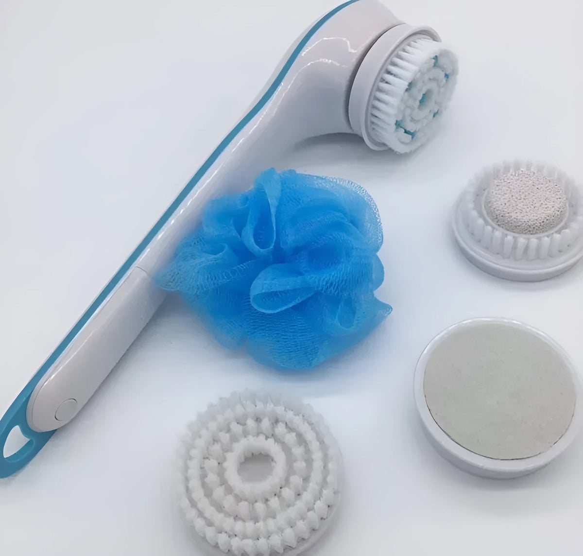 Spin Spa Brush electric bath brush with rotating head, 30.5cm by 20.5cm by 9.5cm, in colour box