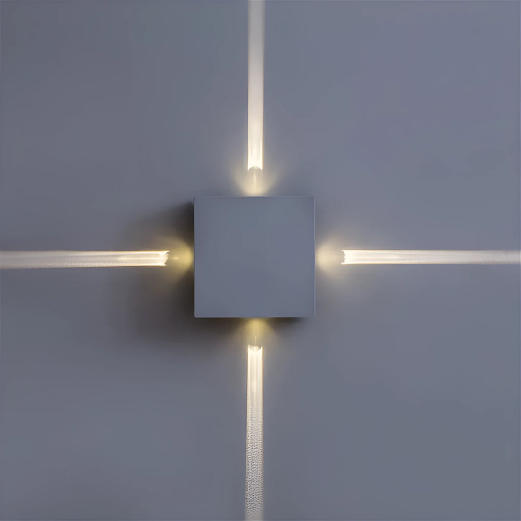 Cross light decoration lamp with iron frame, 14cm round or square size, for indoor bedside and background use.