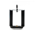 Black universal mobile phone clip holder with adjustable hose bracket on a white background.