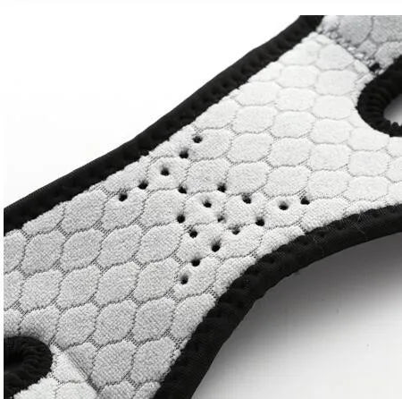 Patella knee support band with EVA shock pad, perforated rear knee, in black, grey, blue or pink