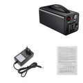 Portable power station with 45000mAh capacity, 180W output, featuring AC/DC/USB ports and LED light.