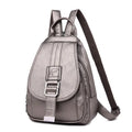 Women's waterproof PU leather backpack in medium size with double straps, available in five colours